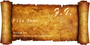 Filz Iván névjegykártya